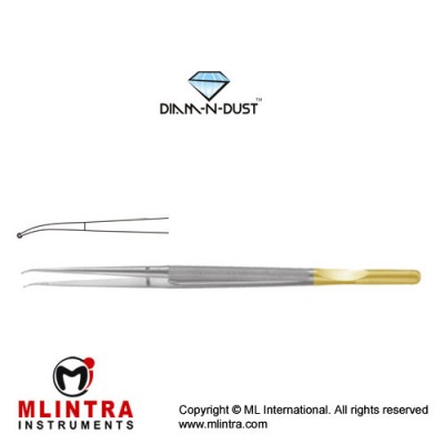 Diam-n-Dust™ Micro Ring Forcep Curved - With Counter Balance Stainless Steel, 25 cm - 9 3/4" Diameter 1.0 mm Ø